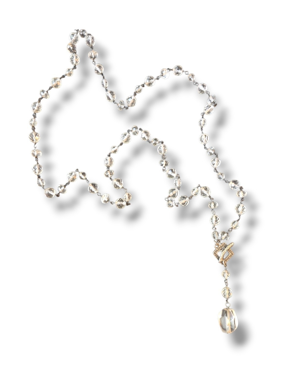 Silpada Clear Crystal Bead Lariat Necklace